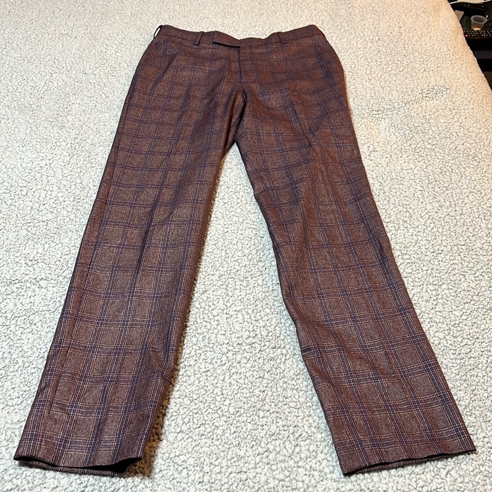 Men’s Aaushan Purple & Blue Plaid Dress Pants Size Small